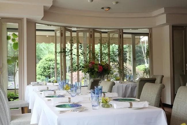 Dressed table at the Molière Restaurant in Sapporo